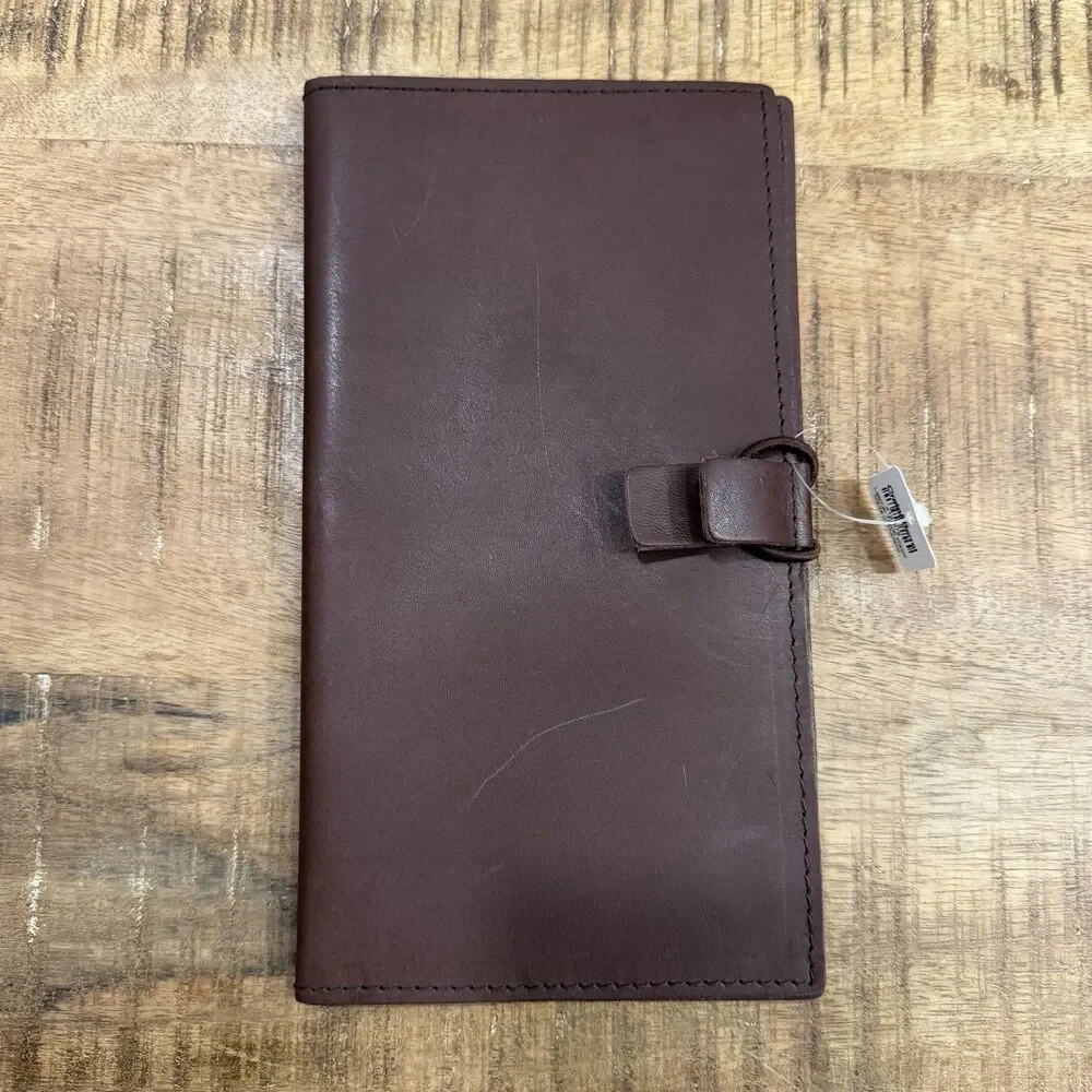NWT Crate & Barrel Brown Leather‎ Travel Wallet